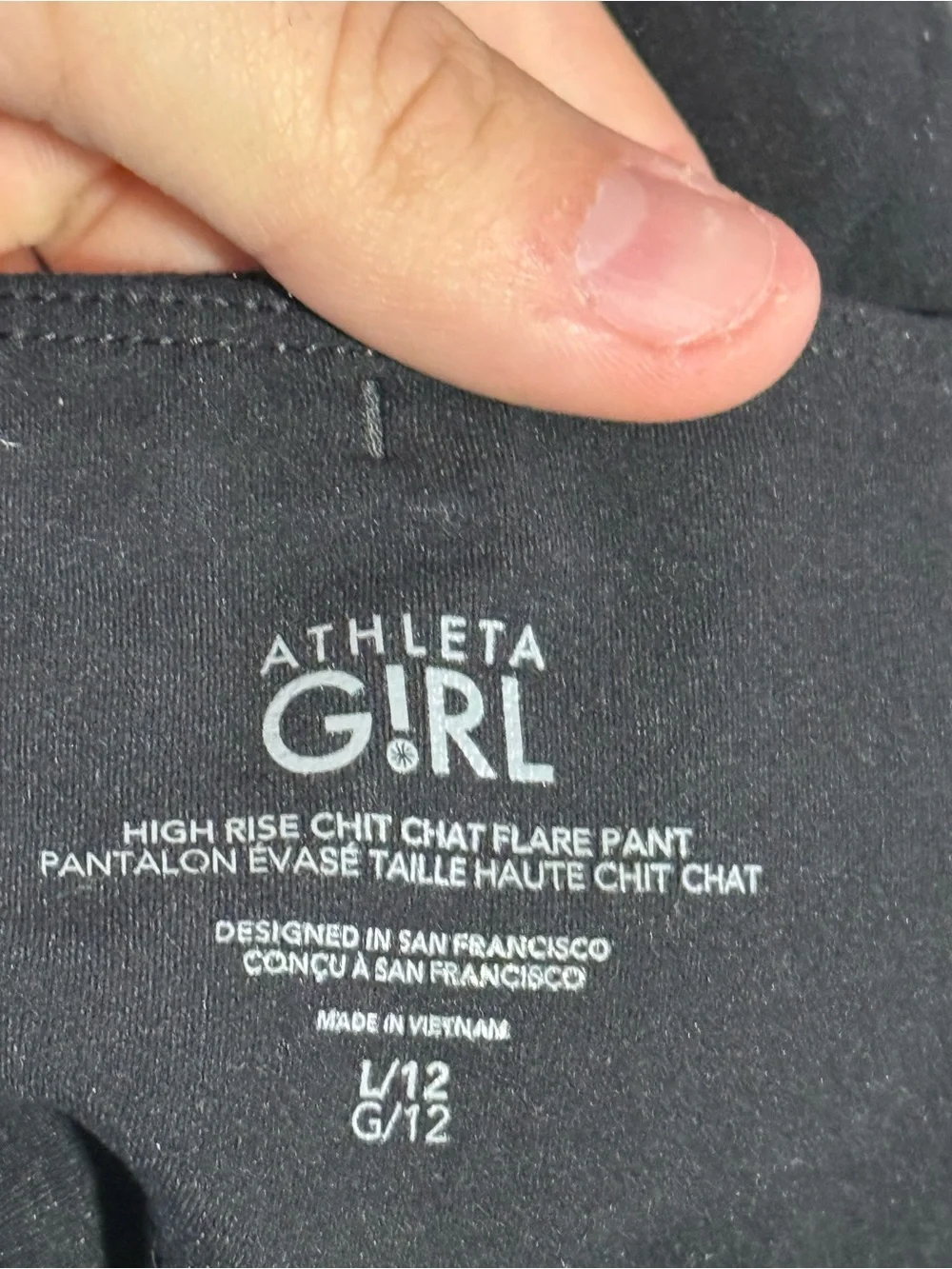 Athleta Girl High Rise Chit Chat Flare Pant Leggings Black Size L / 12 Stretchy